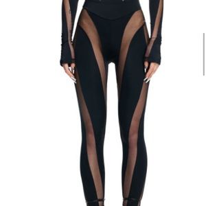 Mugler x H&M Mesh Paneled Stirrup Leggings